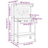  Radne klupe s ladicama Crna 81 x 41 x 145 cm Konstruirano drvo | shoptok.hr