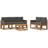 vidaXL Zunanja garnitura za sedenje 6 pcs Naravna in antracitna, (5000279563) | Shoptok.si