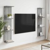  Polica na zidu 2 kom. Siva Sonoma 25 x 15 x 100 cm | shoptok.hr