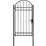 vidaXL vrata za ograjo zaobljena jeklo 100x250 cm črna | Shoptok.si
