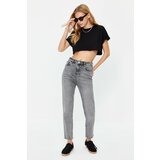 Trendyol Anthracite High Waist Slim Mom Jeans Cene