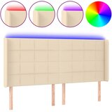  LED uzglavlje krem 183 x 16 x 118/128 cm od tkanine | shoptok.hr