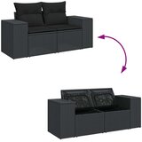 vidaXL Vrtna sedežna garnitura 7-delna z blazinami črn poli ratan | Shoptok.si