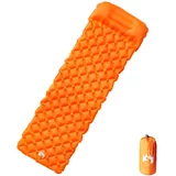 vidaXL Ležišče za kampiranje z blazino za 1 osebo oranžno
