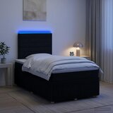  LED okvir za krevet s madracem Crna 120 x 200 cm Tkanina Cijene