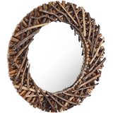 Maison Chic Stensko Ogledalo - Zrcalo - Kozmetično ogledalo 60 cm iz tikovine okroglo, (21697838) | Shoptok.si