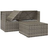  3-dijelna vrtna garnitura od poliratana s jastucima siva | shoptok.hr