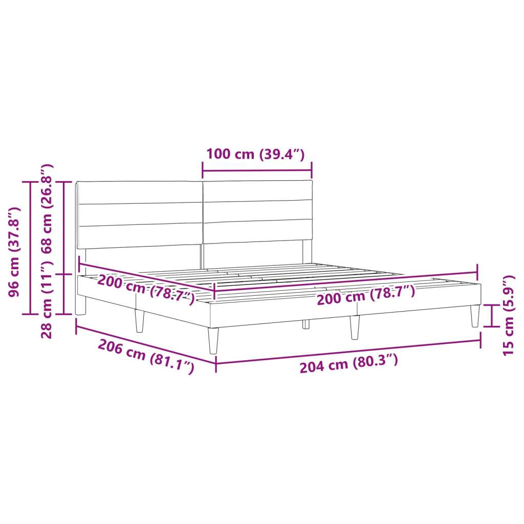  Okvir za krevet Svijetlo siva 200 x 200 cm tkanina - Svjetlosiva 200 x 200 cm | shoptok.hr