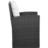 Poli 5-dijelna vrtna garnitura od poliratana s jastucima crna | shoptok.hr
