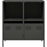 vidaXL Komoda črna 68x39x73,5 cm hladno valjano jeklo | Shoptok.si