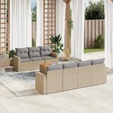 Maison Chic Seti vrtnega pohištva - Vrtna garnitura - Vrtni pohištvo set 8-delna z blazinami bež poli ratan, (21799634) | Shoptok.si