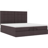  Okvir kreveta s madracima tamnosmeđi 200x200cm tkanine | shoptok.hr