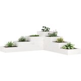 Maison Chic Cvetlični Lonec - Vrtna korita s 4 nadstropji 106x104,5x36 cm bela trdna borovina, (22057486) | Shoptok.si