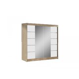 L_Decor Klizni ormar sa ogledalom Basti V 200, 200x58x215cm, Krem-beli Cene