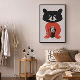  Slika - Nice Mr. Raccoon (1 Part) Vertical 60x90 U crnom drvenom okviru | shoptok.hr