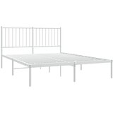  Metalni okvir za krevet s uzglavljem bijeli 140 x 200 cm | shoptok.hr