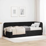 vidaXL Kotna postelja z vzmetnico z vzglavjem Črna 80 x 200 cm Žamet | Shoptok.si