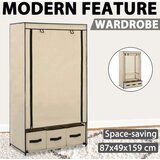  Garderobna omara krem 87x49x159 cm iz blaga, (20824515) | Shoptok.si