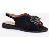 S. BARSKI Women's Flat Heeled Sandals With Decoration S.Barski KV27-001 Black | ePonuda.com