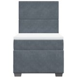 Box spring krevet s madracem tamnosivi 100x200 cm baršunasti | shoptok.hr