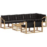 vidaXL Zunanja garnitura za sedenje z blazino 9 pcs Bela in črna, (5000270457) | Shoptok.si