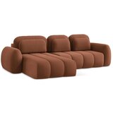 Makamii Sklopiva/s prostorom za odlaganje kutna garnitura od bouclé tkanine boja terakote (s lijevim kutom/s ležaljkom) Pele – | shoptok.hr