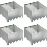  Ograda oko Travnjaka 4 pcs 60 x 60 x 35 cm Čelik Srebrna | shoptok.hr