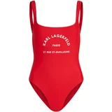 Karl Lagerfeld Jednodijelni kupaći kostim crvena / bijela