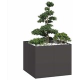 vidaXL Plantažni lonček črn 100x100x80 cm Jeklo | Shoptok.si