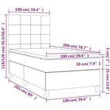  Box spring postelja z vzmetnico LED krem 100x200 cm blago, (20900844) | Shoptok.si