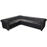  Chesterfield Kutna Garnitura 6 Sjedala od Umjetne kože Crna | shoptok.hr