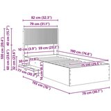  Okvir za krevet s pohranom i uzglavljem Crna 75 x 190 cm | shoptok.hr