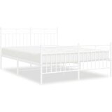 Metalni okvir kreveta uzglavlje i podnožje bijeli 135 x 190 cm | shoptok.hr