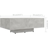  Stolić za kavu boja betona 85 x 55 x 31 cm konstruirano drvo | Eponuda.ba