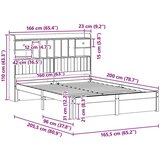  Polica za knjige Krevetski okvir 2 pcs Vosak smeđa 200 x 160 cm | shoptok.hr