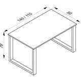 MID.YOU pisalna miza lona, hrast | Shoptok.si