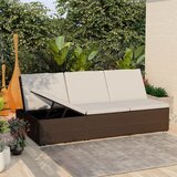 The Living Store Spremenljiv ležalnik z blazino poli ratan rjav - Ležalnik, (21482933) | Shoptok.si