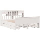 vidaXL Knjižna postelja brez vzmetnice bela 180x200 cm trdna borovina | Shoptok.si