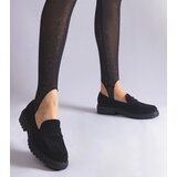 Gemre Black lacework eco-suede moccasins Clausen | Shoptok.si