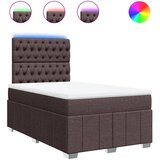 vidaXL Box spring postelja z vzmetnico temno rjava 120x190 cm blago, (21310486) | Shoptok.si