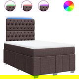 vidaXL Krevet box spring s madracem tamnosmeđi 120 x 190 cm od tkanine | shoptok.hr