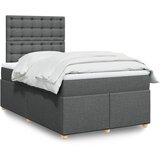  Krevet s oprugama i madracem tamnosivi 120 x 200 cm od tkanine | shoptok.hr