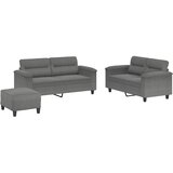  3-dijelni set sofa s jastucima tamnosivi od mikrovlakana | shoptok.hr