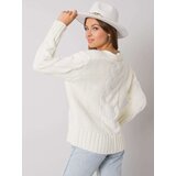 Fashion Hunters RUE PARIS Ecru sweater with vest | shoptok.hr