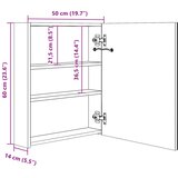  LED kupaonski ormarić s ogledalom 50 x 13,5 x 60 cm | shoptok.hr