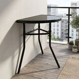 Multi Garden Polukružni stakleni stolić za kavu za balkon, terasu ili dvorište – crni | shoptok.hr