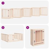  Vrata za pse s vratašcima 9 panela sklopiva 450 cm drvo topole Smeđa 50 x 60 x 2 cm | shoptok.hr
