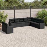 vidaXL 10-dijelni set vrtnih sofa s jastucima crni od poliratana | shoptok.hr