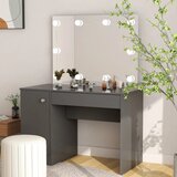  Stolić za šminkanje s LED svjetlima 110 x 55 x 145 cm MDF sivi | shoptok.hr