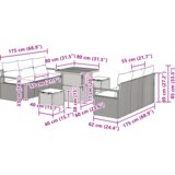 9 Dijelni Gardin Sofa Set s Jastučićima Bež Poli Ratan Akacija | shoptok.hr